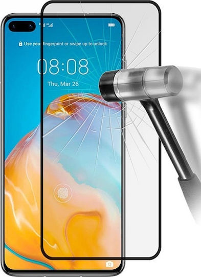 Пълно лепило Закалено стъкло за цялото лице Черен (Huawei P40)