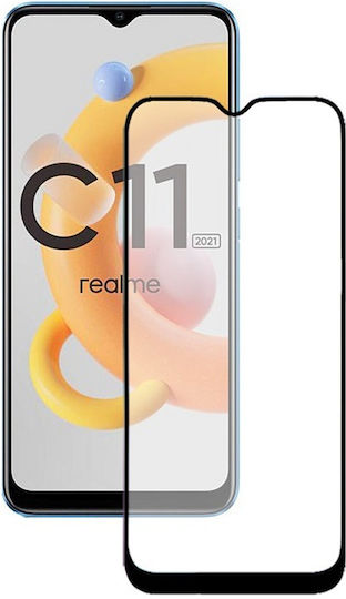 Adeziv complet Full Face Tempered Glass Negru (Realme C11 (2021))