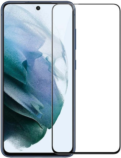 Galaxy S21 Fe Adeziv complet Full Face Tempered Glass Negru (Galaxy S21 FE 5G - Galaxy S21 FE 5G)