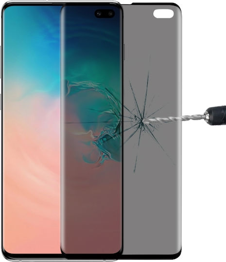 Anti Spy Закалено стъкло за цялото лице Черен (Galaxy S10+)