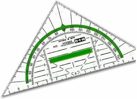 M+R Χάρακας Πλαστικός Διάφανος 16cm με Λαβή