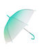 Winddicht Regenschirm mit Gehstock Grün
