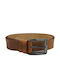 Men's Leather Wide Belt Tabac Brown