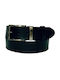 Wide Men's Belt Leather Black