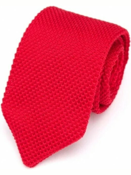 Epic Ties Silk Men's Tie Knitted Monochrome Red