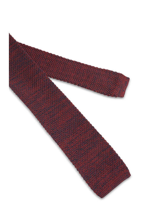 Portobello's Ανδρική Γραβάτα Μεταξωτή Πλεκτή με Σχέδια σε Κόκκινο Χρώμα