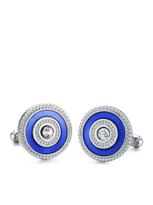 Cufflinks from Steel in Blue Color