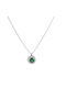 Necklace Rosette from White Gold 9 K