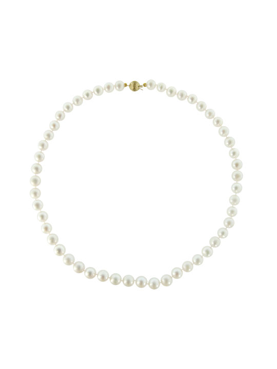 Necklace from White Gold 14K with Pearls