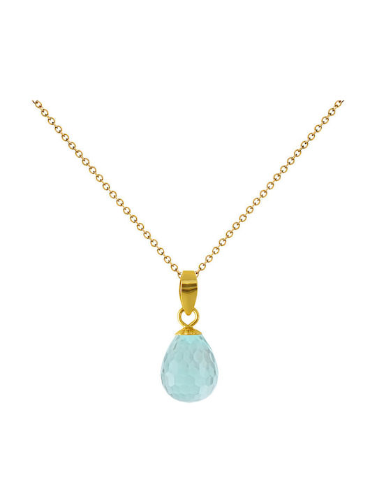 Margaritari Kremling Tierkreiszeichen Widder aus 14K Gold mit Zirkon Türkis