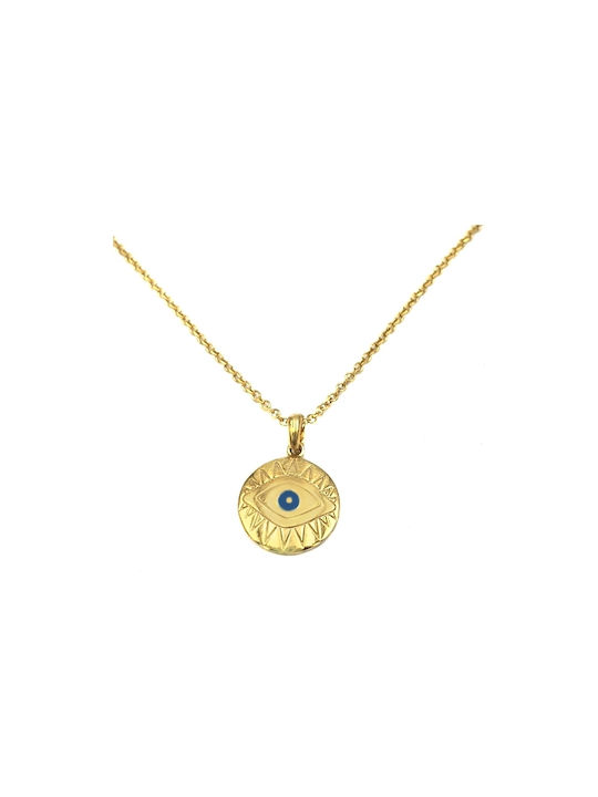 Necklace Byzantine Amulet Eye from Gold Plated Silver