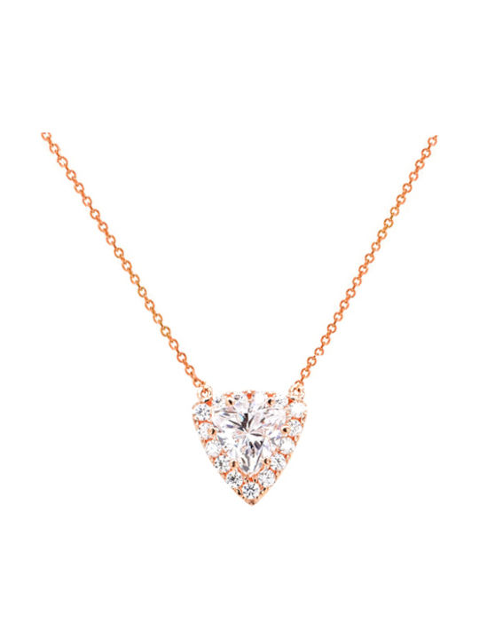 Necklace from Rose Gold 14K with Zircon
