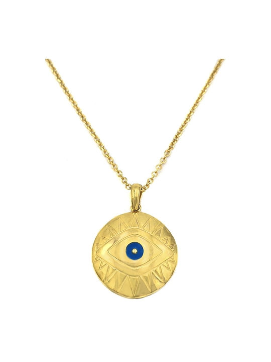 Necklace Byzantine Amulet Eye from Gold Plated Silver