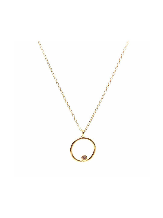 Necklace from Gold 14K with Zircon