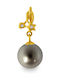 Margaritari Charm mit Steinen aus 18K Gold Schwarz