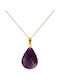 Margaritari Gold Stone Charm with Purple Stones 18k Gold