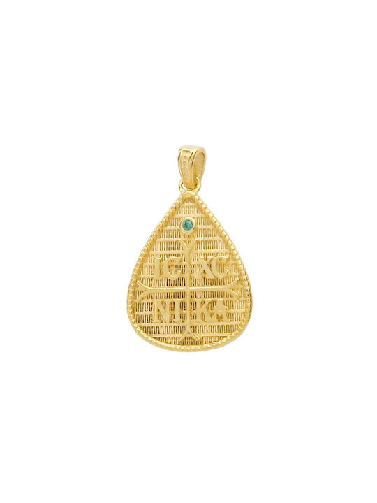 Halskette Konstantin Amulett aus Gold 14K mit Zirkonia