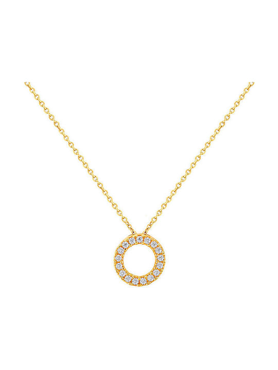 Necklace from Gold 9 K with Zircon
