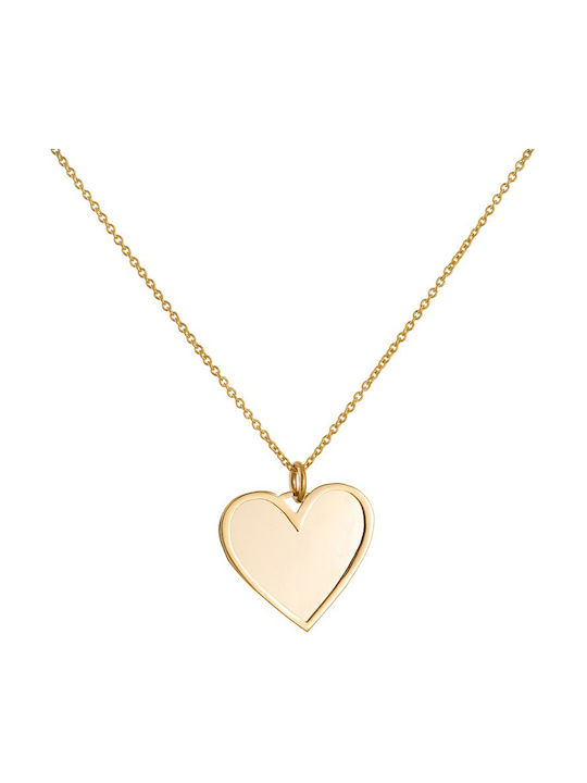 Necklace with design Heart from Gold 14K