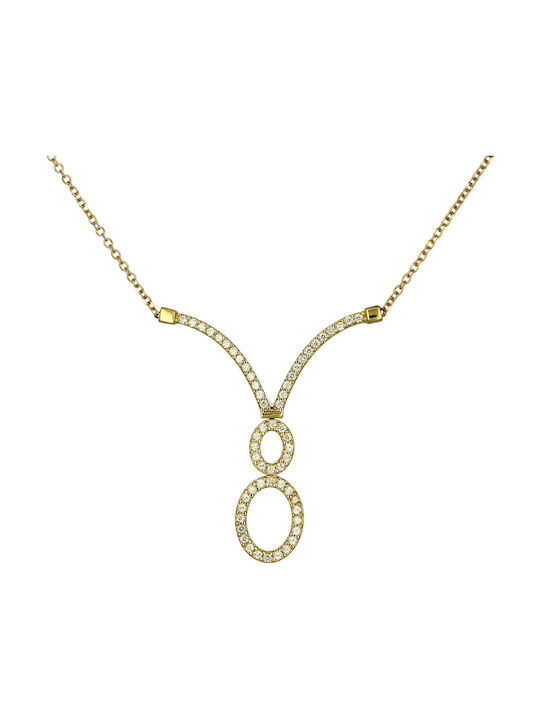 Necklace from Gold 14K with Zircon