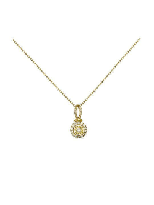 Necklace Rosette from Gold 18k with Diamond