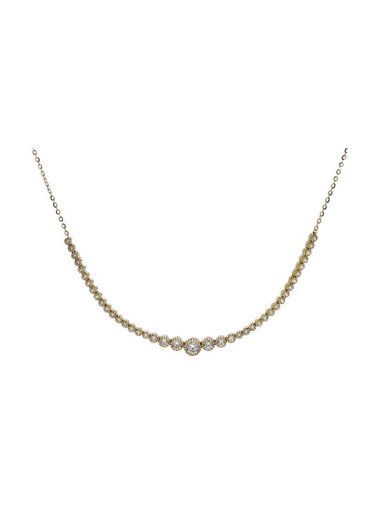 Necklace from Gold 14K with Zircon