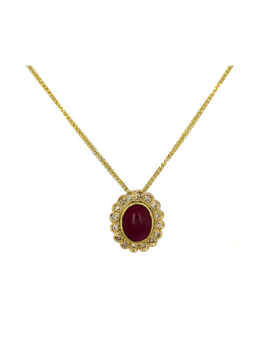 Halskette Rosette aus Gold 18k