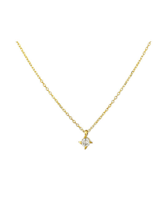 Halskette aus Vergoldet Silber mit Zirkonia