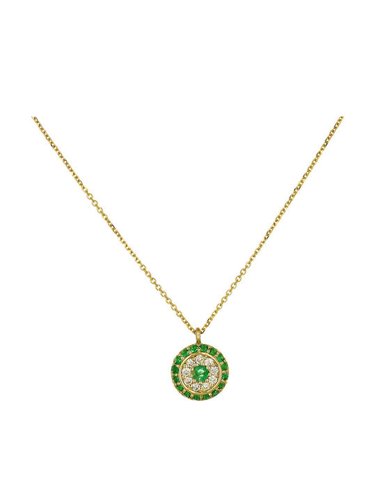 Halskette Mit Auge Aus Gold 18K Grüne