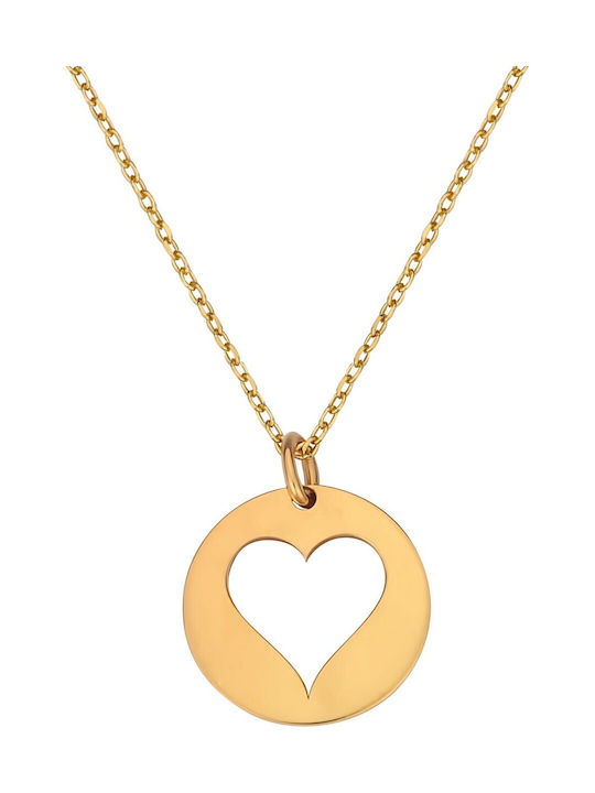 Necklace with design Heart from Gold Plated Silver