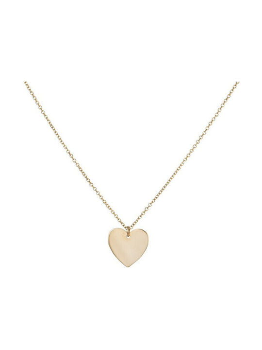 Necklace with design Heart from Gold 14K