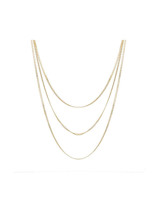 Necklace Triple from Gold 9 K