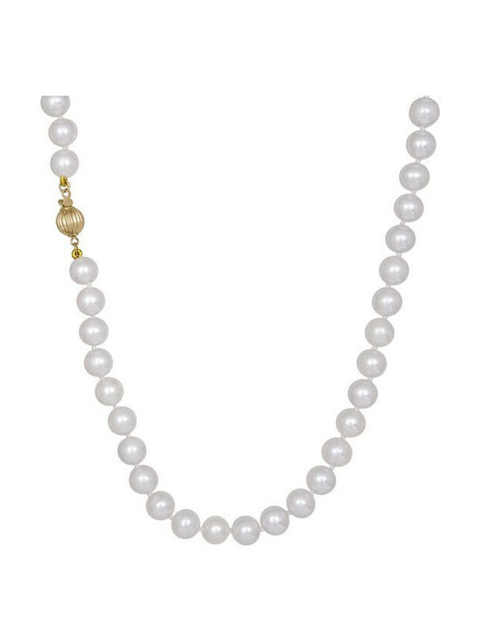Necklace from White Gold 14K with Pearls