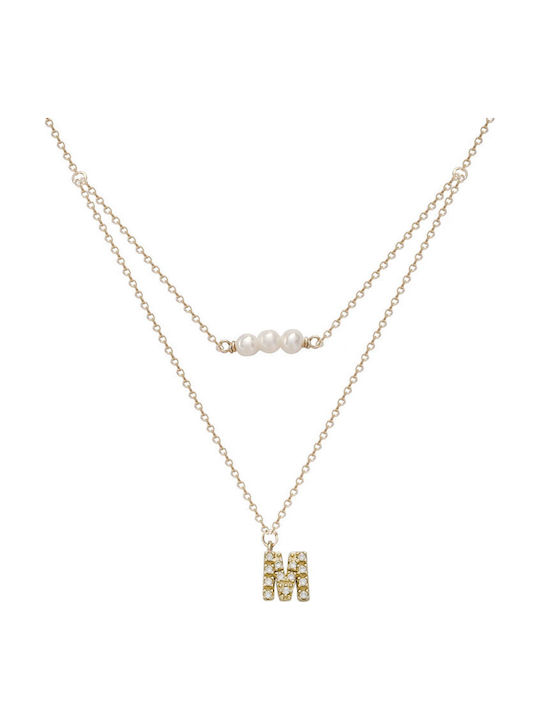 Sasashop Sasashop Монограм от Злато 14K с Перли