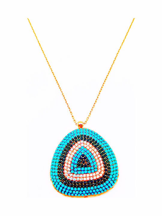 PS Silver Eye from Gold Plated Silver with Zircon