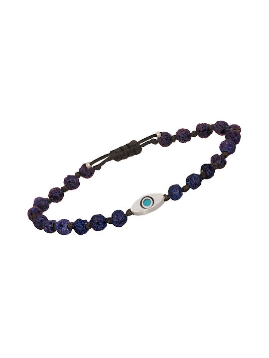 Men's Cord Bracelet with Lava Stone