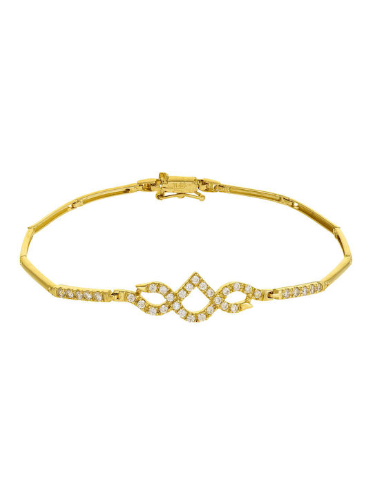 Bracelet made of Gold 14K with Zircon