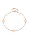 Verorama Gold Plated Stainless Steel Anklet Chain Pink 24cm