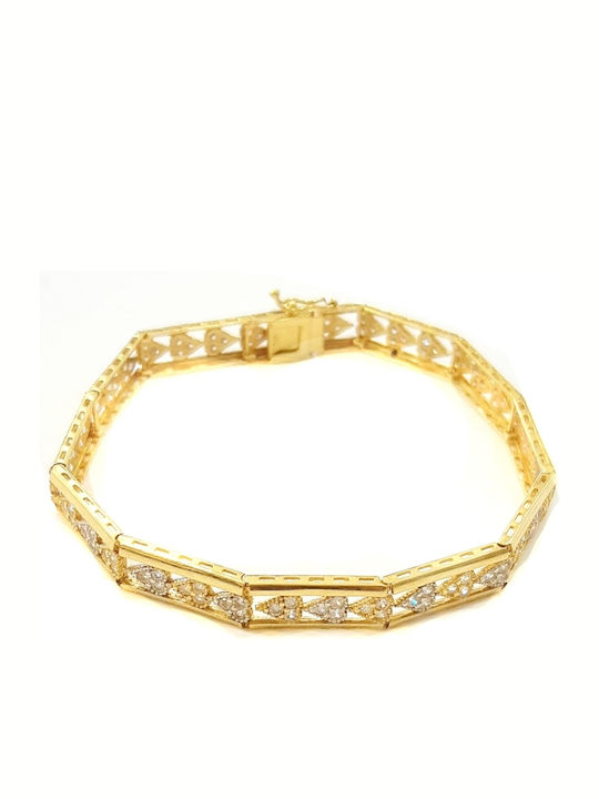 Bracelet Riviera with design Heart made of Gold 14K