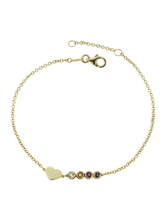 Armband Kette mit Design Herz aus Gold