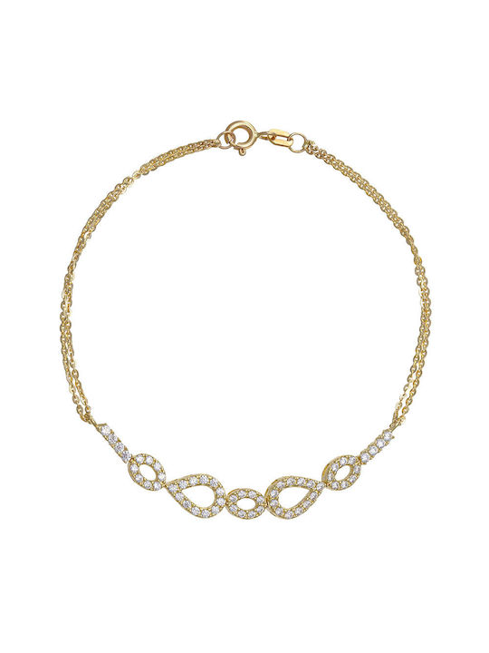 Bracelet Chain made of Gold 14K with Zircon