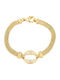 Preziosa Women's Silver Chain Bracelet Gold Plated with Zircon 19cm