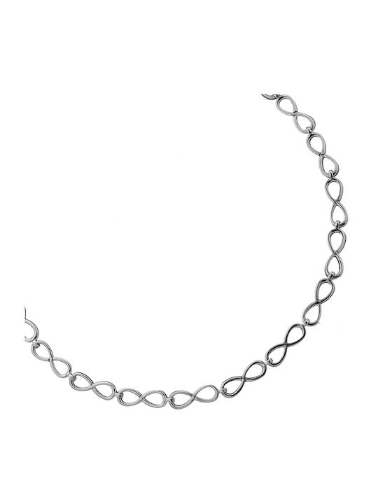 Fußarmband aus Weißgold 9K 27cm