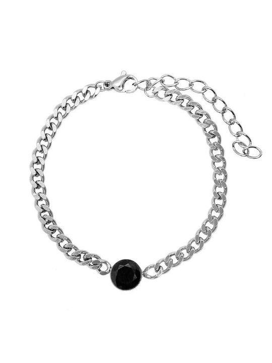 Bracelet Chain made of Steel with Zircon