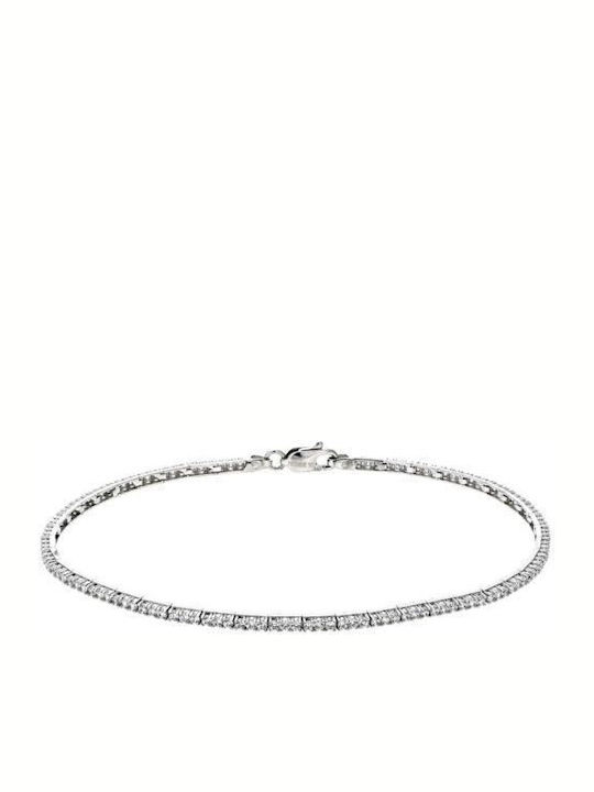 Bracelet Chain made of White Gold 14K with Zircon