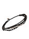 Abadianakis Men's Bracelet made of Cord with Lava Stones