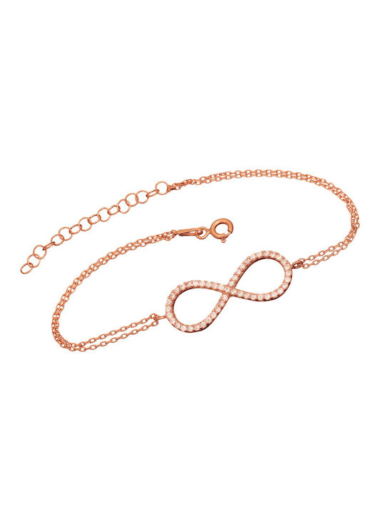 Bracelet Chain with design Infinity made of Silver Gold Plated