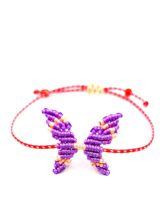 Athinodorou Handmade Γυναικείο Βραχιόλι Μαρτάκι Μακραμέ από Κορδόνι