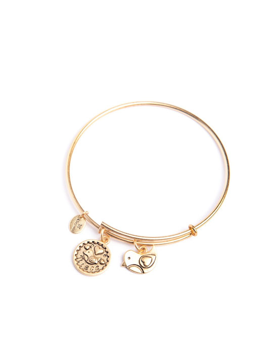 Bracelet with design Heart made of Steel Gold Plated