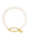 Georgiadis Accessories Дамско Гривна от Стомана Златно с Перли